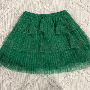 Hanna Andersson Green Sparkle Pleated Skirt
